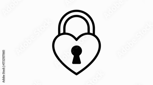 Elegant heart shaped padlock icon representing love security and commitment perfect for romantic themes and personal data protection