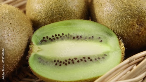 Close-up of sliced kiwi	
