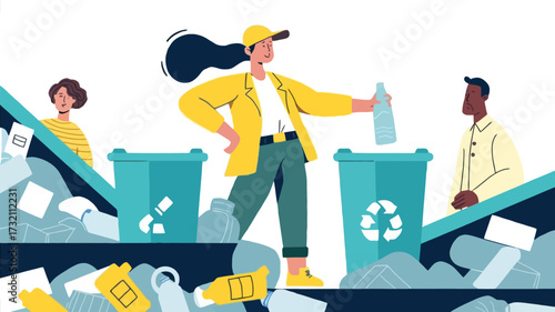 woman recycling