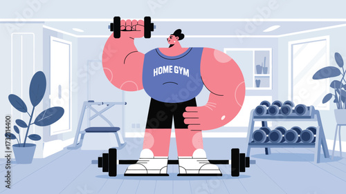 man lifting weights