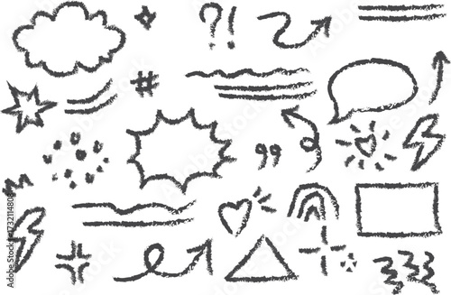 Hand Drawn Doodle Icon Sketch Elements Vector Illustration