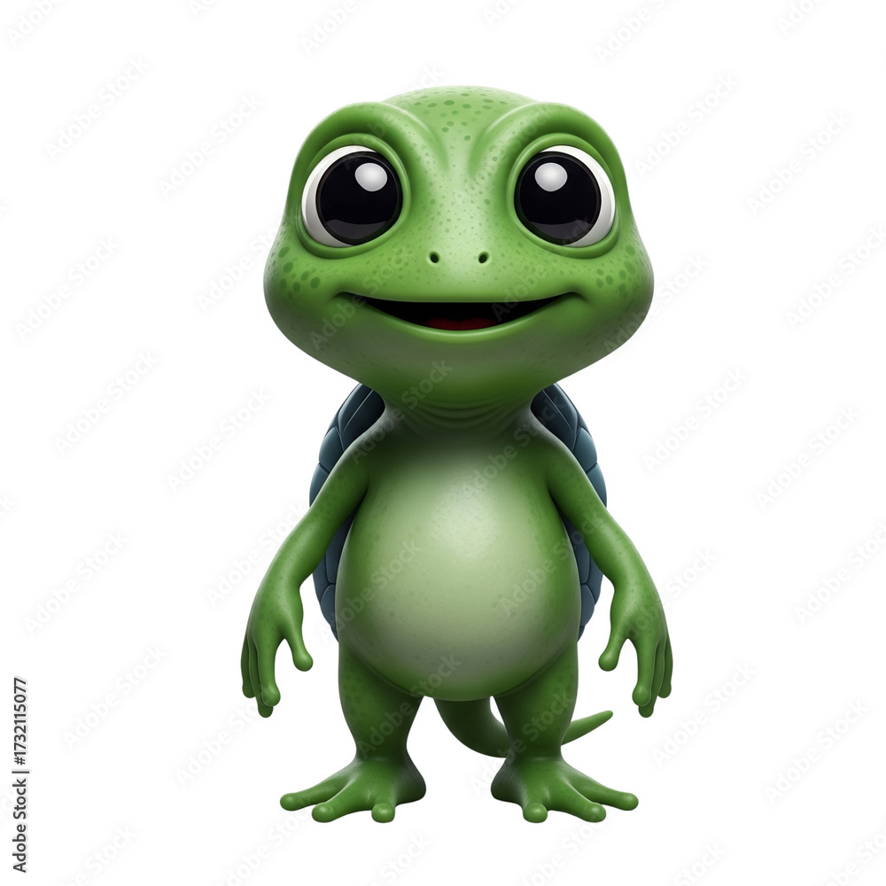 Fototapeta premium Alien Monster, Playful Pose, Transparent Background