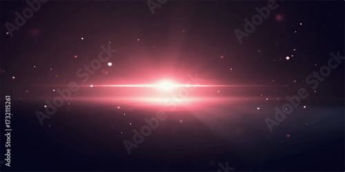 Bright blue energy ray laser design in a dark abstract space background with glowing stars, nebula, and cosmos
