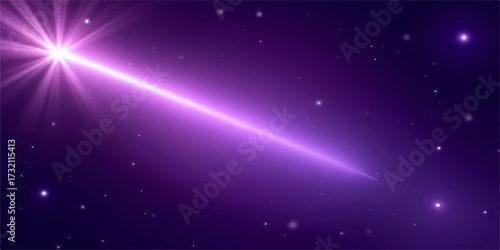 Bright blue nebula glows with starlight in the dark abstract space sky, a vector illustration of the cosmos
