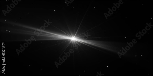 Abstract space background with glowing stars and cosmic light design