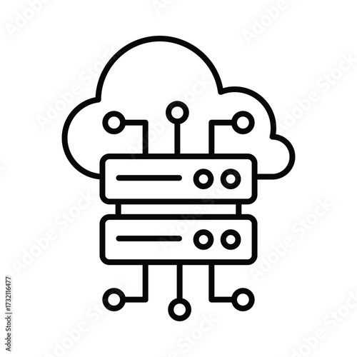 cloud hosting Vector Icon which can easily modify or edit