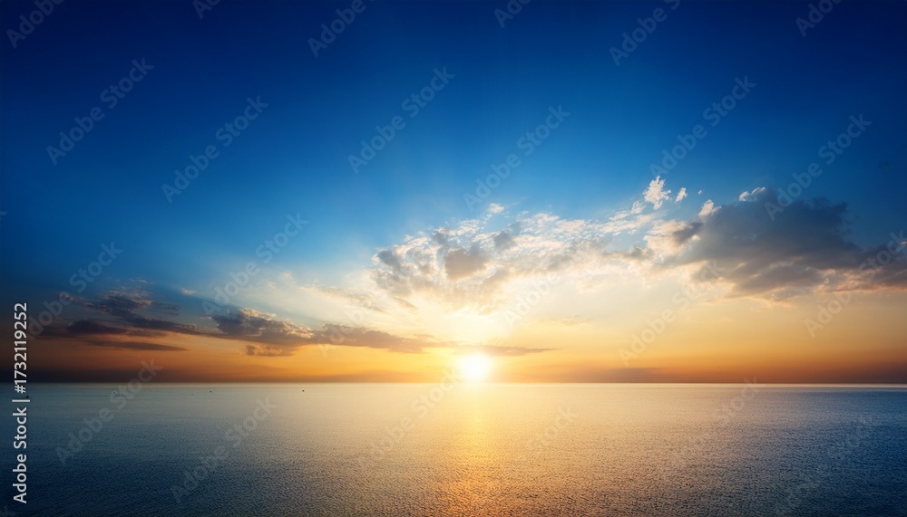 Fototapeta premium Sunrise In Blue Sky Background