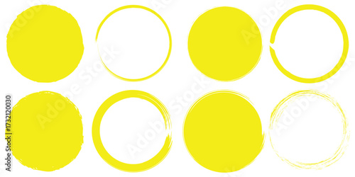 vector set of Blue grunge circle brush vector illustration. Abstract blue paint brushstroke circles pack. Set of blue brush circle. Set of circle, blue paint, ink, dirty brush strokes. rough brush 