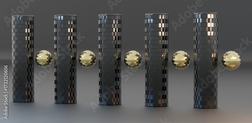 Abstract Geometry and Dramatic Lighting 3D computer generated image