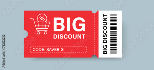 Discount coupon template, Coupon card design