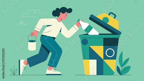 man and woman recycling