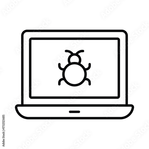  laptop virus Vector Icon which can easily modify or edit