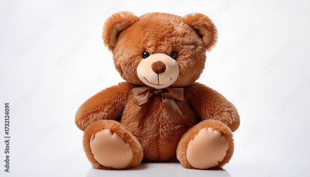 Obraz premium brown teddy bear plush toy white background isolated no background