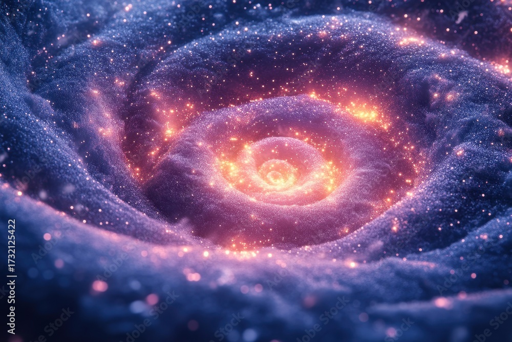 Fototapeta premium Spiral galaxy with stars and nebulas.