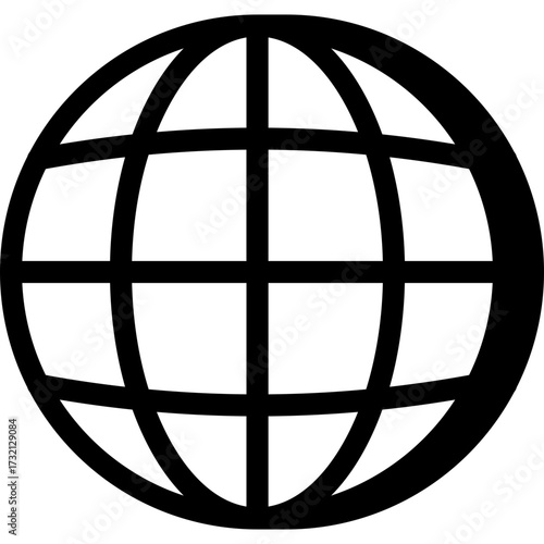 Globe world, internet sign, line icon