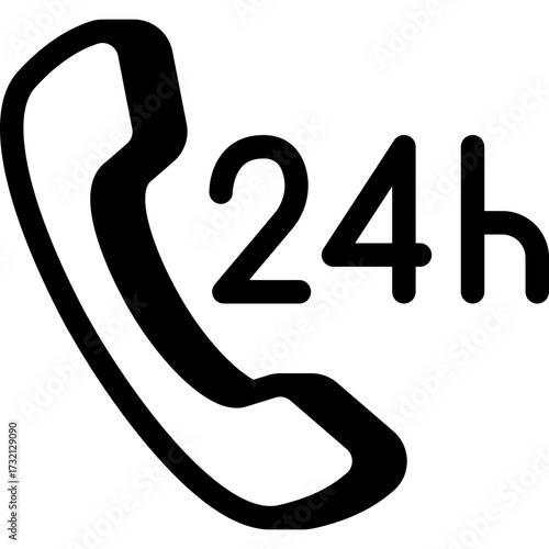 Phone handset with 24h service icon