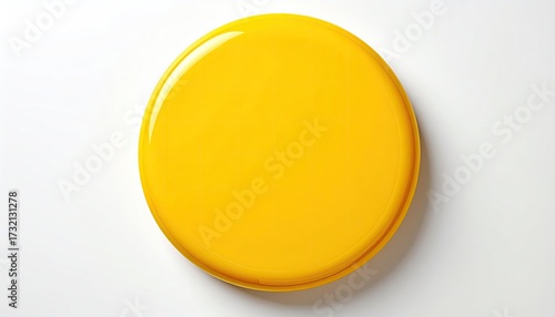 Bright yellow round disc, smooth surface