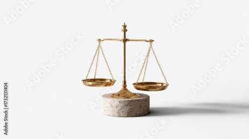 Wallpaper Mural Golden judicial scale on stone base balanced elegantly Torontodigital.ca