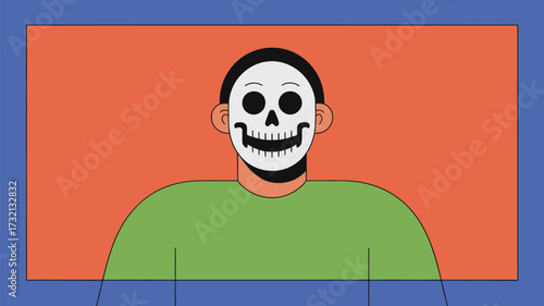 cartoon skull with a skull