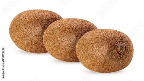 Three whole kiwi fruit