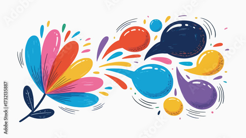 abstract floral background with butterflies