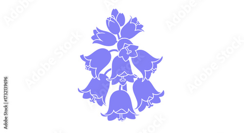 Periwinkle bluebell flower graphic