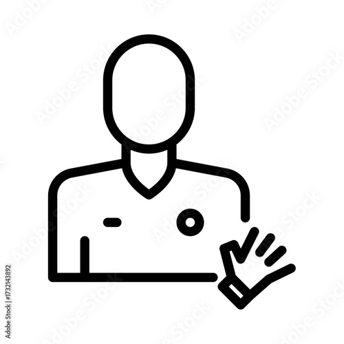 Goalkeeper outline icon. Keeper black line illustration.