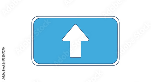 Directional indication with upward arrow on blue sign offering navigational guidance, perfect