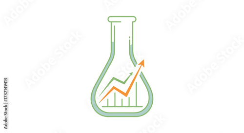 Financial growth depicted in a laboratory flask suggesting innovation and scientific advancement