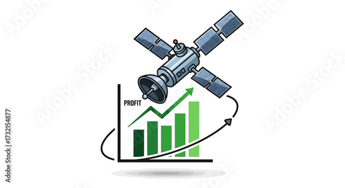 Satellite data insights fueling profit growth showing bar graph and upward trend