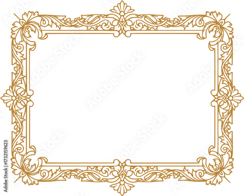 Ornate Gold Frame: Elegant Border Design