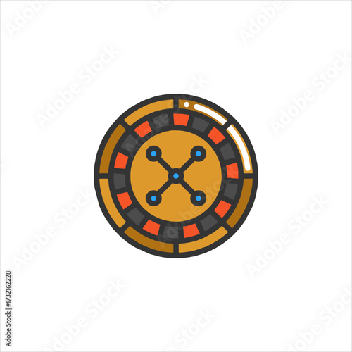 Roulette wheel spinning in casino, creating anticipation and excitement for gamblers seeking fortune and entertainment in vibrant atmosphere.