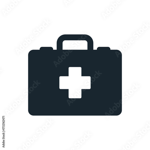Black Flat Icon First Aid Medical Kit
