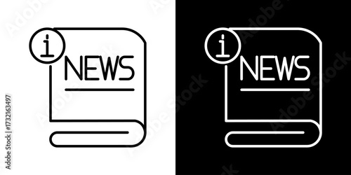 News Update Icon Information and Latest Updates on Current Events, News Scroll