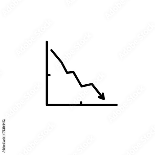 Decline Line Chart Downward Trend Business Loss Icon