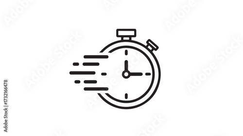Speedy stopwatch icon symbol for fast time completion and quick delivery concepts vector