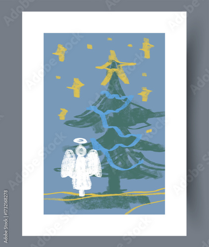 A Whimsical Christmas Tree adorned with Angels and featuring an Angelic Figure at its top