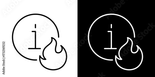 Info on Fire Hot Topic Details in Outline Vector  Icon Design