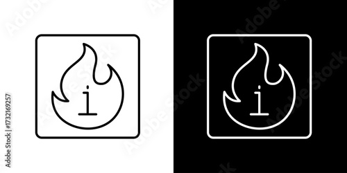 Information Icon With Flame Symbol for Fire Safety and Danger Awareness