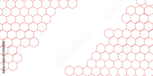 abstract geometric red texture background red hexagon 3D background texture. 3d rendering illustration. Clear pattern abstract background hexagon .Futuristic abstract banner.