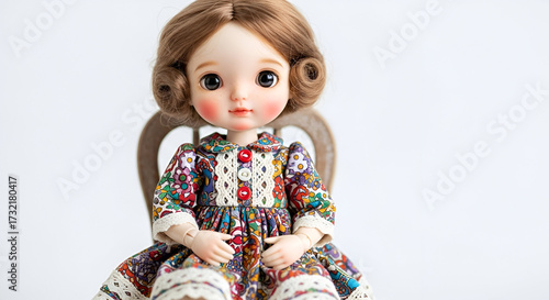 russian doll isolated on white background