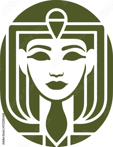 Egyptian Woman Silhouette Headdress Icon