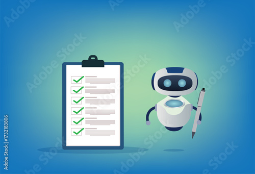 AI chatbot with online checklist for to-do list assistants task planning concept
