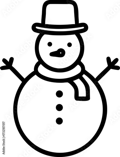 snowman vector icon isolated on white background