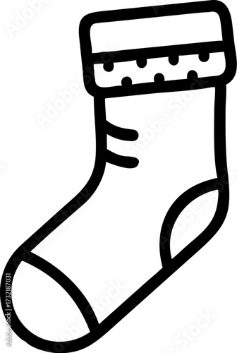 Christmas stocking vector icon isolated on white background