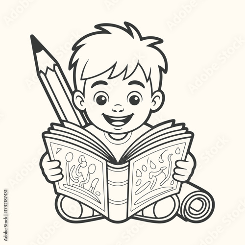 Art of silhouette of a sailboat on calm water surrounded by palm trees and islands, creating a serene tropical paradise scene with birds flying in the sky and reflections on the water surface