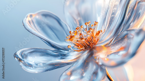 Transparent Crystal Flower in Soft Light