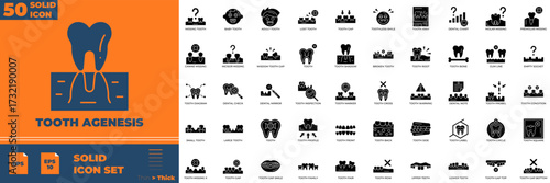 Tooth Agenesis Solid Icon Set