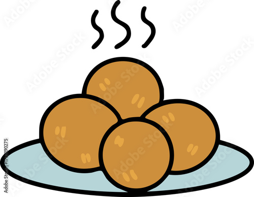 hot brazilian fried bolinho on plate