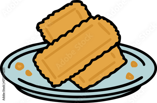 brazilian fried pastels on plate